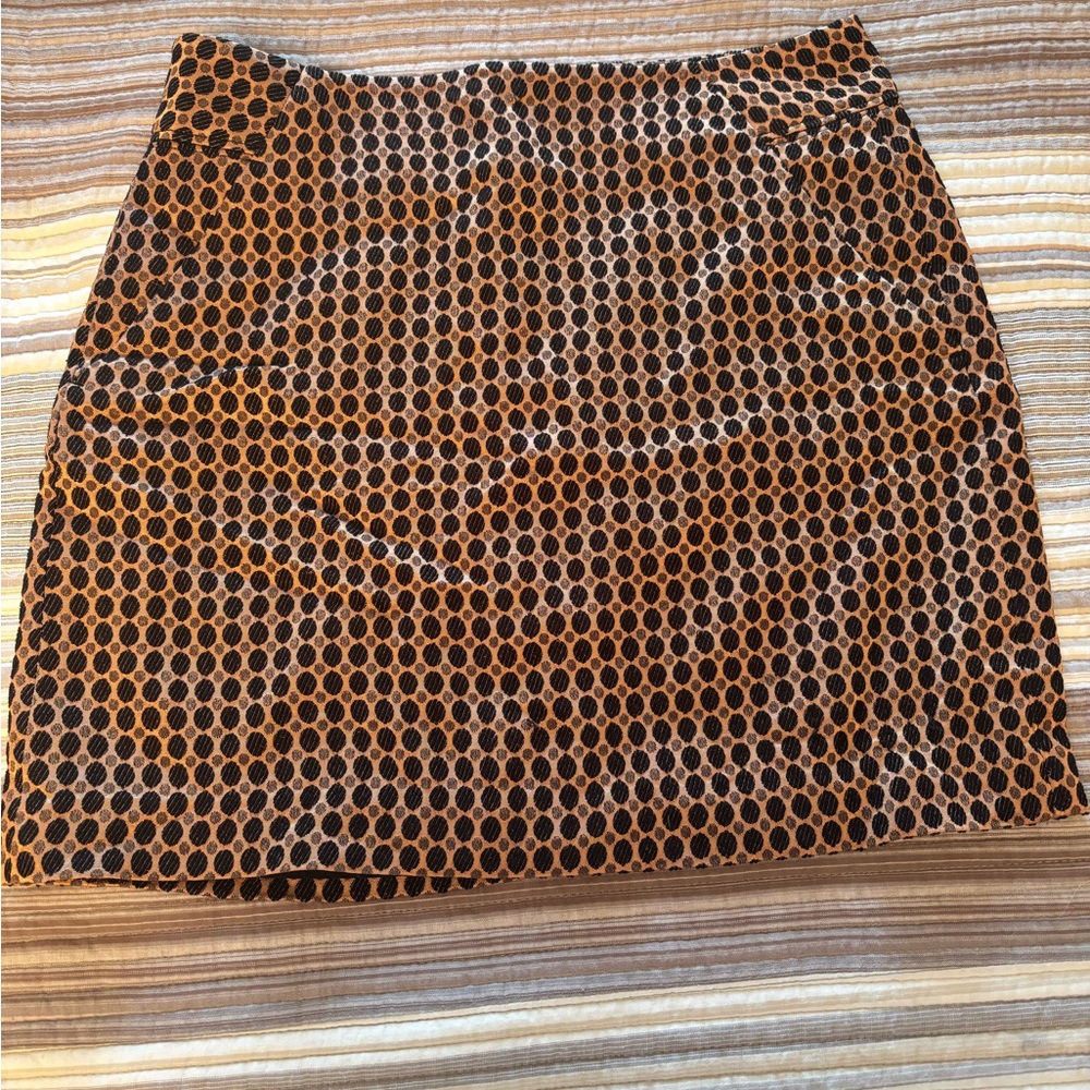 Loft geometrical gold metallic mini skirt